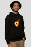 Futbol - Football Baskılı Unisex Siyah Hoodie