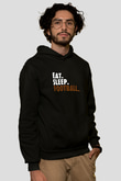 Futbol - Football Baskılı Unisex Siyah Hoodie