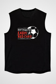Futbol - Football Baskılı Unisex Siyah Kolsuz Tişört