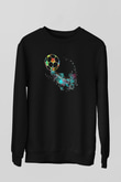 Futbol - Football Baskılı Unisex Siyah Sweatshirt