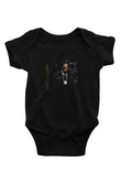 Future Baskılı Unisex Siyah Bebek Body - Zıbın