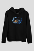 Galaksi Siyah Unisex Kapüşonlu Sweatshirt