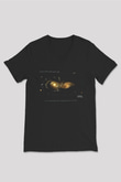 Galaksi Siyah Unisex V Yaka Tişört T-Shirt