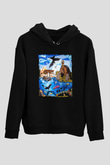 Galapagos Adaları Siyah Unisex Hoodie
