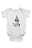 Galata Kulesi Baskılı Beyaz Unisex Bebek Body - Zıbın