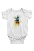 Galata Kulesi Baskılı Beyaz Unisex Bebek Body - Zıbın