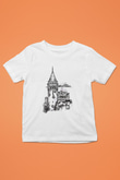 Galata Kulesi Baskılı Beyaz Unisex Beyaz Çocuk Tişört - Tshirt