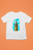 Galata Kulesi Baskılı Beyaz Unisex Beyaz Çocuk Tişört - Tshirt