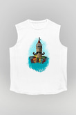 Galata Kulesi Baskılı Beyaz Unisex Kolsuz Tişört - Tshirt