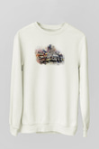 Galata Kulesi Baskılı Beyaz Unisex Sweatshirt