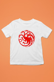 Game of Thrones Baskılı Beyaz Unisex Çocuk Tişört