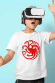 Game of Thrones Baskılı Beyaz Unisex Çocuk Tişört