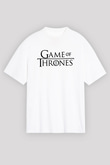 Game of Thrones Beyaz Unisex Oversize Tişört T-Shirt