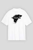 Game of Thrones Beyaz Unisex Oversize Tişört T-Shirt