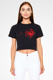 Game of Thrones Siyah Crop Top Tişört