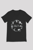 Game of Thrones Siyah Unisex V Yaka Tişört T-Shirt