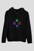 Game TemalıSiyah  Unisex Hoodie