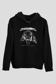 Gammaray Baskılı Unisex Siyah Kapüşonlu Sweatshirt