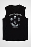 Gammaray Baskılı Unisex Siyah Kolsuz Tişört - Tshirt