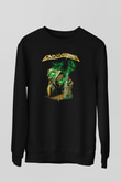 Gammaray Baskılı Unisex Siyah Sweatshirt