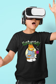 Garfield Baskılı Siyah Unisex Çocuk Tişört