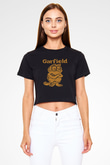 Garfield Siyah Crop Top Tişört