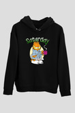Garfield Siyah Unisex Kapüşonlu Sweatshirt