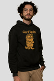 Garfield Siyah Unisex Kapüşonlu Sweatshirt