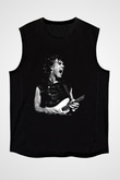 Gary Moore Baskılı Unisex Siyah Kolsuz Tişört