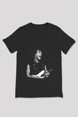 Gary Moore Baskılı Unisex Siyah V Yaka Tişört