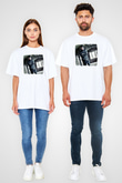 Gary Numan Baskılı Unisex Beyaz Oversize Tişört