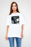 Gary Numan Baskılı Unisex Beyaz Oversize Tişört