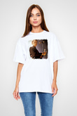 Gary Numan Baskılı Unisex Beyaz Oversize Tişört
