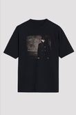 Gary Numan Baskılı Unisex Siyah Oversize Tişört