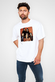 Genesis Baskılı Unisex Beyaz Oversize Tişört