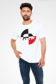 Gergedan Beyaz Unisex Tişört T-Shirt - TişörtFabrikası