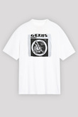 Germs Baskılı Unisex Beyaz Oversize Tişört