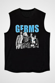 Germs Baskılı Unisex Siyah Kolsuz Tişört