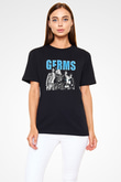 Germs Baskılı Unisex Siyah Tişört