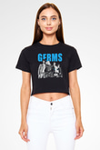 Germs Siyah Crop Top Tişört