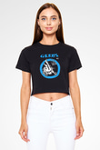 Germs Siyah Crop Top Tişört
