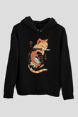 Geyşa KediSiyah  Unisex Hoodie
