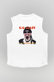 GG Allin Baskılı Unisex Beyaz Kolsuz Tişört