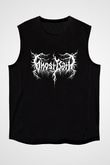 Ghost Bath Baskılı Unisex Siyah Kolsuz Tişört - Tshirt