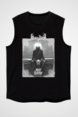 Ghost Bath Baskılı Unisex Siyah Kolsuz Tişört - Tshirt