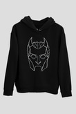 Ghost Siyah Unisex Kapüşonlu Sweatshirt