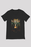 Ghost Siyah Unisex V Yaka Tişört T-Shirt