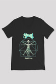 Ghost Siyah Unisex V Yaka Tişört T-Shirt