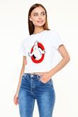 Ghostbusters Hayalet Avcıları Beyaz Croptop Tişört