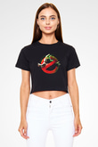 Ghostbusters Hayalet Avcıları Siyah Crop Top Tişört